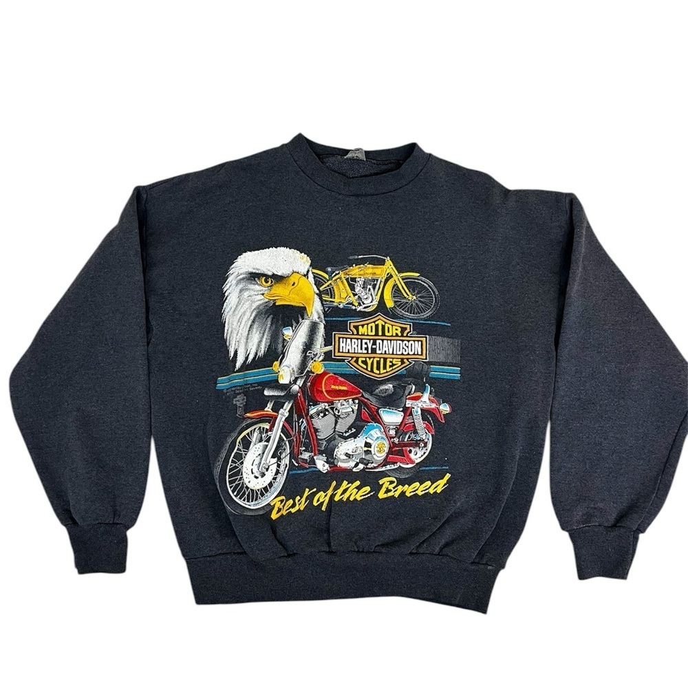 Harley Davidson 80's Motorcycle Sweatshirt Best of the Breed Crewneck - M